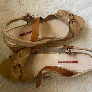 Prada Women's Brown Espadrille Sandals